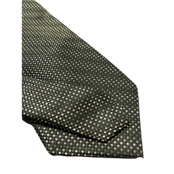 NWT Jhane Barnes Men's Tie 100% Silk Striped Digital Gray Green - Picture 1 of 6